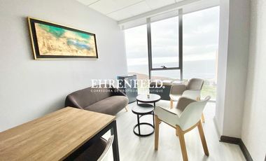 Concón, Boulevard Montemar. Oficina amoblada de 27 m2 vista al mar.