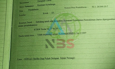 Dijual tanah lokasi Strategis di Sekar tunjung