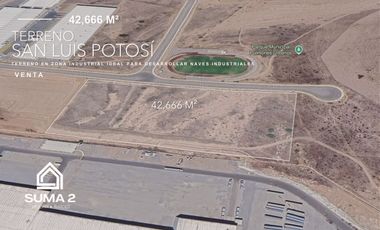 Terreno industrial en venta en San Luis Potosí, excelente ubicación.