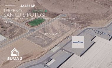 Terreno industrial en venta en San Luis Potosí, excelente ubicación.