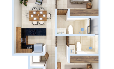 Departamento en venta, Privada Baura Santa Gertrudis Copó