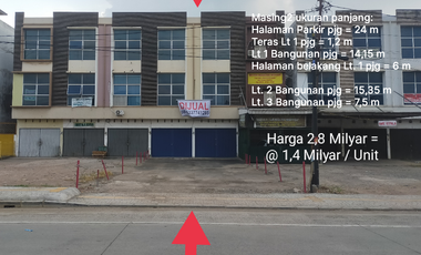 Ruko 2 unit di AAL Jl. Alang Alang Lebar 300m sblm Terminal