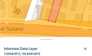 Tanah Sangat Strategis di Jalan Ir Sutami dkt Kampus UNS Solo