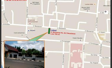 Dijual Tanah+Bangunan Cocok Untuk Hotel Dekat Malioboro