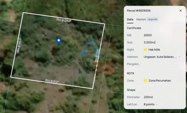 DIJUAL TANAH 30 ARE DI UNGASAN BADUNG, BALI.