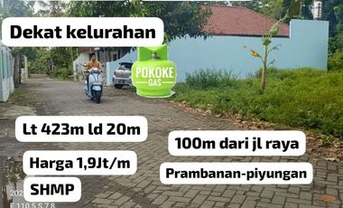 Tanah dijual di Prambanan, Sleman