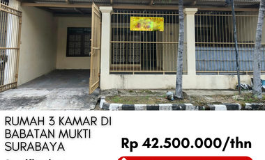 Disewakan Murah Rumah 3 Kamar di Babatan Mukti Wiyung Surabaya Barat