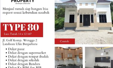 Dijual rumah di Komplek wengga 2 Landasan Ulin jalan Golf