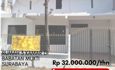 Disewakan Murah Rumah 3 Kamar di Babatan Mukti Wiyung Surabaya