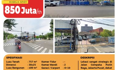 Hot Area! Rumah + Kios di Cempaka Putih, Jakarta Pusat – 30x25m