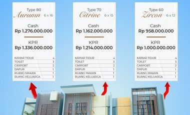 Rumah 2 Lantai Laris d Hertasning Modern Estate Orchard TIPE Zircon