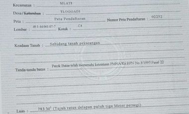 Dijual Tanah Strategis Area Mlati Dekat RSA UGM, Terminal Jombor, JCM