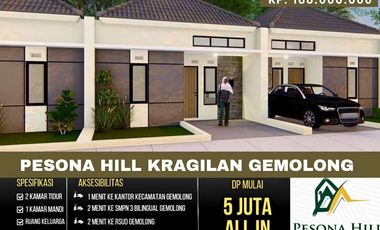 Rumah Subsidi Di Tengah Kota Gemolong Dekat Calon Pasar Baru