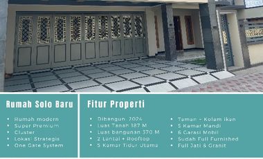 Rumah baru Super Mewah Solo Baru Siap huni SHM ready cluster