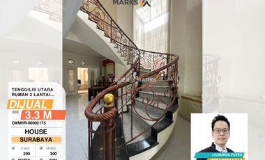 Rumah klasik Tenggilis utara 200m2 ada 4+1 kamar tidur semi furnish