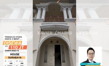 Rumah klasik Tenggilis utara 200m2 ada 4+1 kamar tidur semi furnish