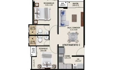 PARQUE LEFEVRE / PANAMA VIEJO RESIDENCES / 77M / 2 HABITACION / BALCON