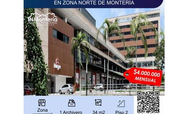 SE ARRIENDA OFICINA EN ZONA NORTE DE MONTERIA