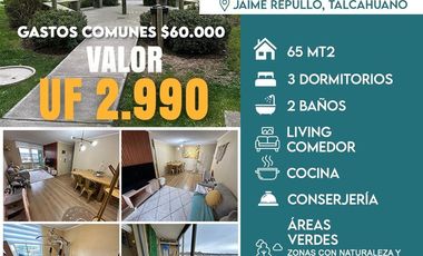 Departamento En Venta De 3 Dorm 2baños En Talcahuano