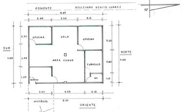 Se vende oficina de 76 m2 , en Boulevard Benito Juarez, Col. Centro en Cuernavaca, Mor.