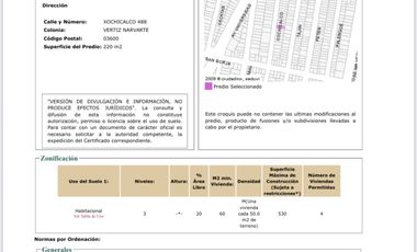 VENTA DE TERRENO EN COL. NARVARTE