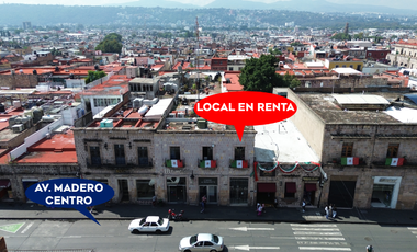 LOCAL EN RENTA EN MORELIA, AV. MADERO, CENTRO HISTÓRICO