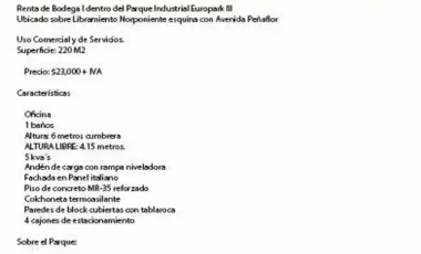 Bodega en renta en Campestre Huertas la Joya, Querétaro, Querétaro