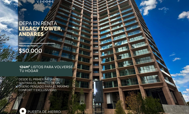DEPARTAMENTO EN RENTA EN TORRE LEGACY, ZONA ANDARES, ZAPOPAN