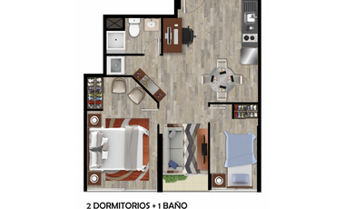 OPORTUNIDADES EN DEPTO NUEVOS 2D1B, BONO PIE EN SANTIAGO