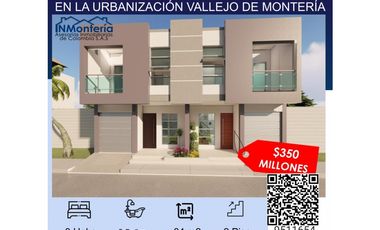 SE VENDE CASA DE DOS PISOS EN LA URBANIZACIÓN VALLEJO DE MONTERIA