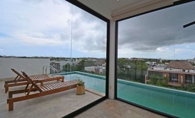 DEPARTAMENTO MODERNO CON ALBERCA PRIVADA Y EXCLUSIVO DISEÑO.