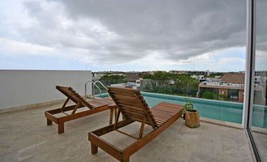 DEPARTAMENTO MODERNO CON ALBERCA PRIVADA Y EXCLUSIVO DISEÑO.