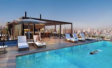 2 ambientes en palermo en venta, Inversión, Rooftop, SUM con parrilla, piscina con solarium, bicicletero, Balcón