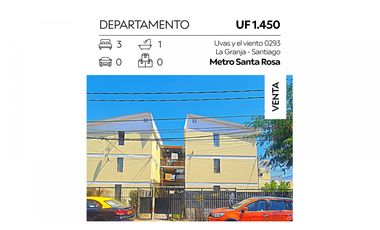 Venta depto La Granja 3 habitaciones 1 baño Edificio de 3 pisos