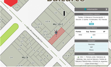 Terreno en venta (Calle 1 e/ Av. Chaves y 18)