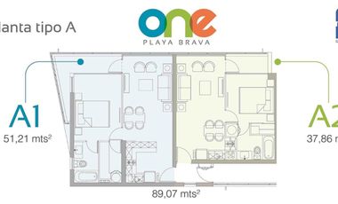 Departamento en arriendo temporal c/ estacionamiento en Playa Brava