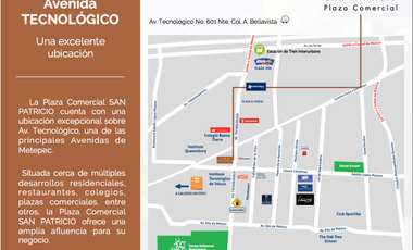 Local comercial en terraza. en Av. Tecnológico, Metepec, Estado de México