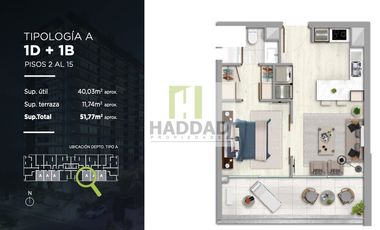 ARRIENDO DEPARTAMENTO 1D/1B E + ESTACIONAMIENTO Y BODEGA, EN NEOHAUS VITACURA.