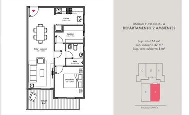 Departamento de dos ambientes en Venta en Wilde Centro