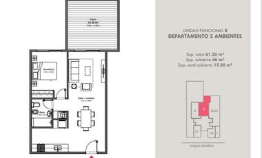 Departamento de dos ambientes en Venta en Wilde Centro