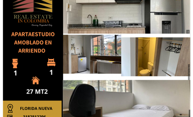 APARTAESTUDIO AMOBLADO EN ARRIENDO EN FLORIDA NUEVA CERCA DE LA 70