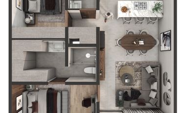Se vende hermoso departamento 2 habitaciones nuevo jardines del moral