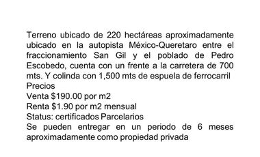Terreno en venta en San Clemente, Pedro Escobedo, Querétaro