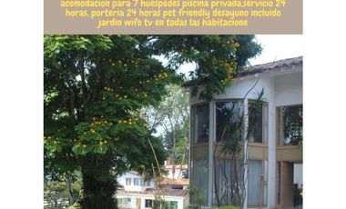 Casa Campestre Amoblada en Arriendo Envigado Sector Loma del Chocho