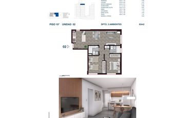 Rosario: Juan Manuel de Rosas 1177 monoambiente estudio desde 31 m2 hasta 37 m2 contrafrente con balcón, Santa Fe, Argentina