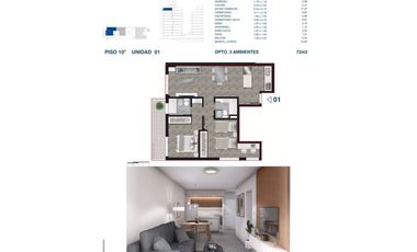 Rosario: Juan Manuel de Rosas 1177 Departamento 1 dormitorio desde 42 m2 hasta 47 m2 al frente con balcón, Santa Fe, Argentina