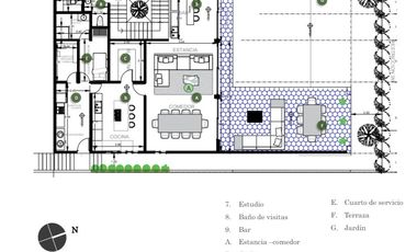 CASA EN VENTA EN BOSQUE REAL CON JARDIN