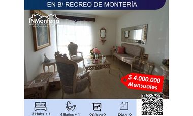 SE ARRIENDA APARTAMENTO EN EL B/ RECREO DE MONTERA
