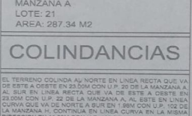 Terreno en Venta Fracc. Los Robles, frente al club