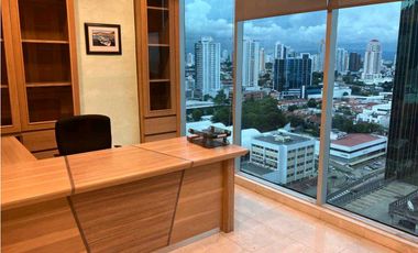 OFICINA EN CALLE 50 PH GLOBAL BANK  AMOBLADA 103M2